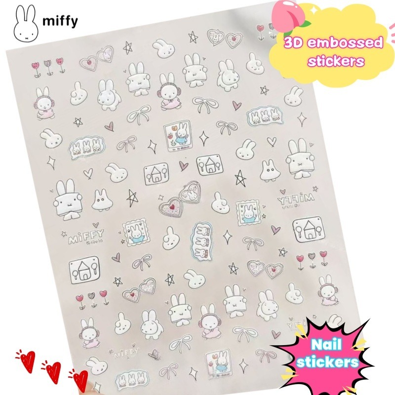 Atv Parts - Miffy cartoon nail stickers anime rabbit