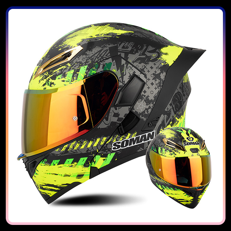 Four Seasons Universal Flip Up - Dual Visor Motorcycle Racing Helmet review and price