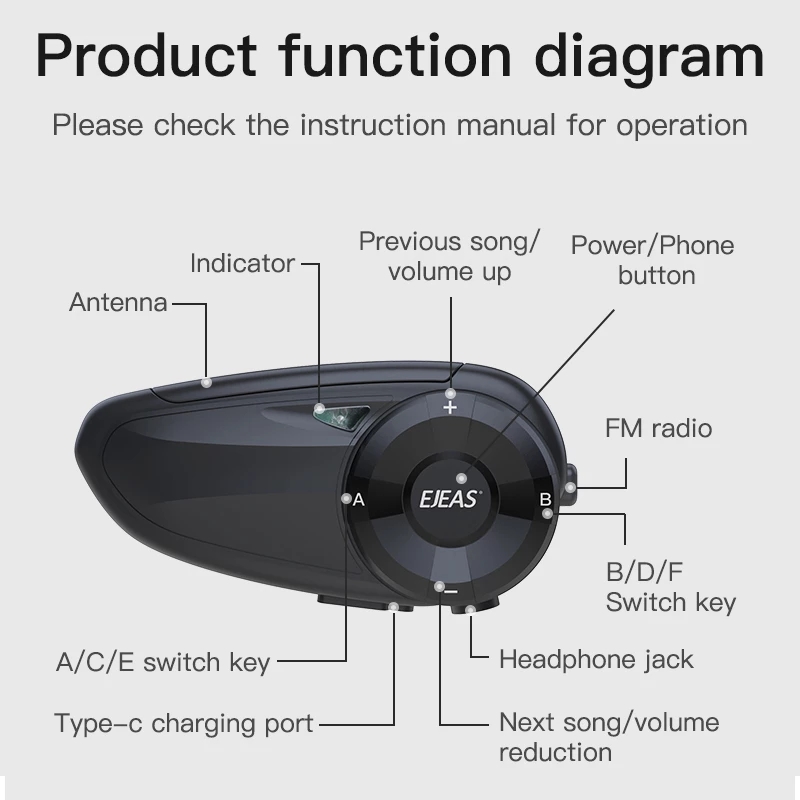 EJEAS Q7 Motorcycle Helmet Hea - Universal Motorcycle Helmet Intercom Headset review and price