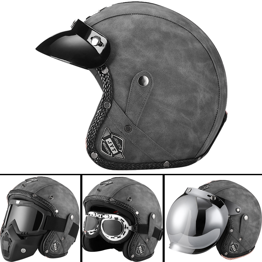 DOT 3/4 Open Face Motorcycle R - Vintage Open Face Retro Helmet review and price