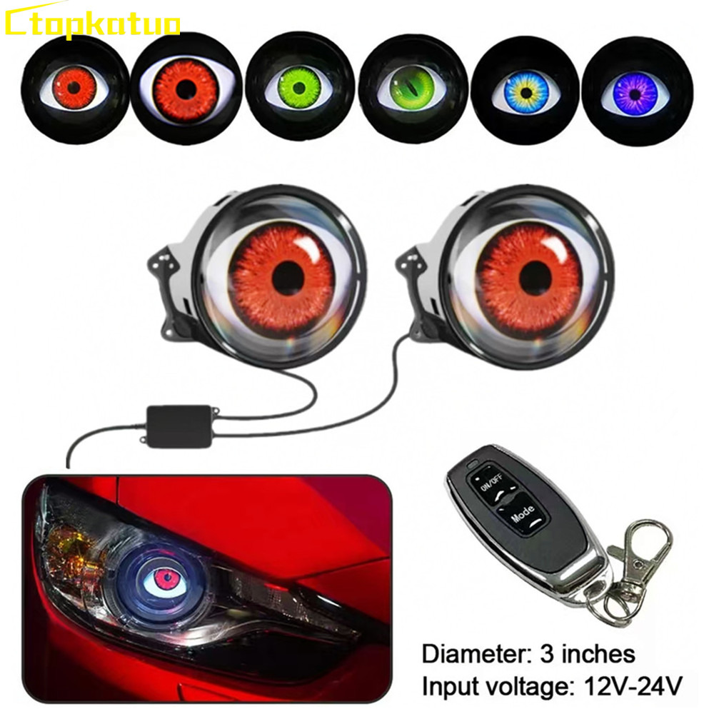 2PCS Remote Control LED Eye Li - Universal Motorcycle Led Headlight Projector review and price