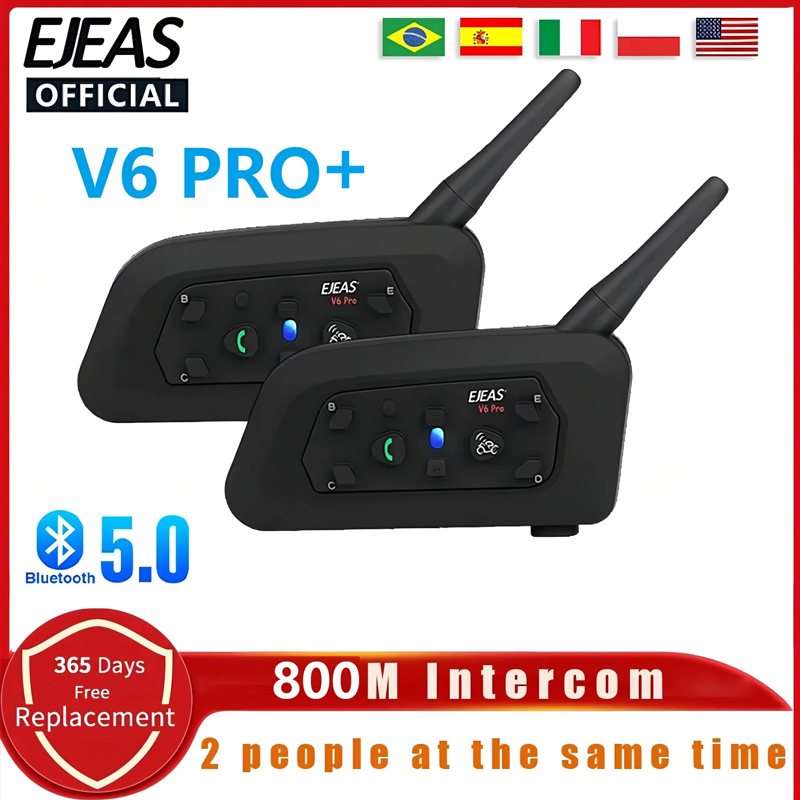 EJEAS V6 PRO+ Motorcycle Helme - Universal Motorcycle Helmet Intercom Headset review and price